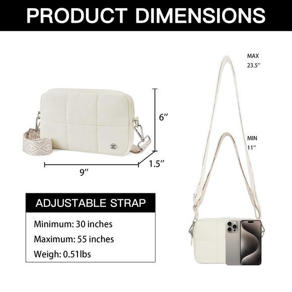 Crossbody Bags Crossbody Purse Lhtweht Puffer Shoulder Bag T_T - Picture 4 of 6